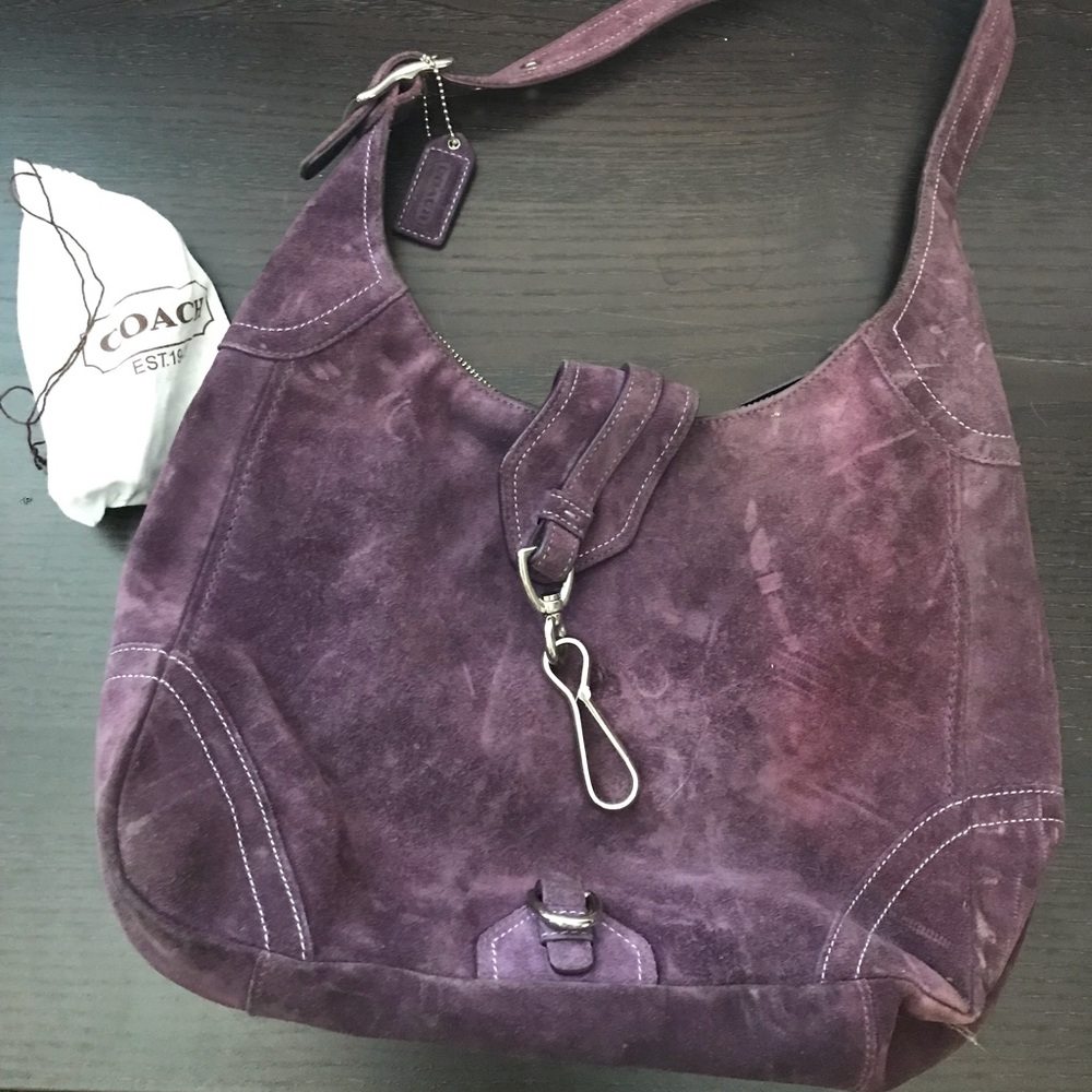 Coach suede shoulder bag